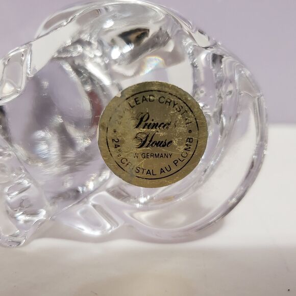 Glass Crystal Lead Clear Cat Kitty Figurine Home Decor Country West Germany 3" - Picture 5 of 8